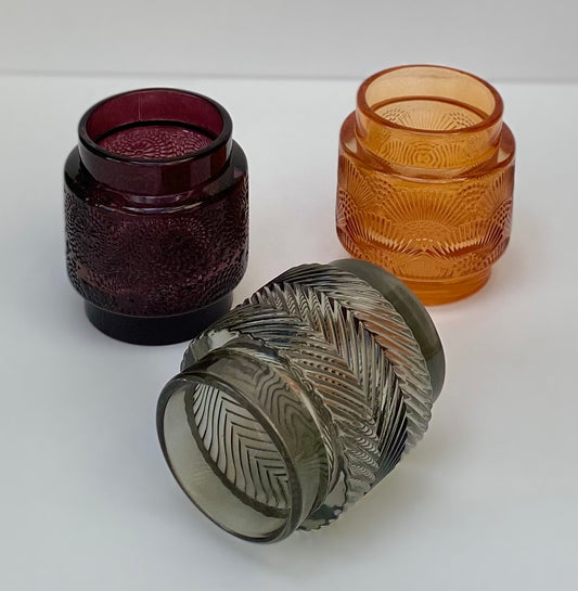 Patterned Glass Tea Light Holder